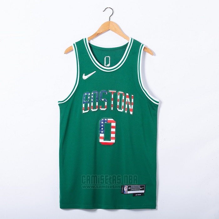 Camiseta Boston Celtics Jayson Tatum #0 75th Bandera Edition Verde
